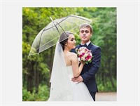 6pc Clear Umbrellas- Photo Shoot, Wedding, Event
