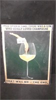 GIRL WHO LOVES CHAMPAGNE 12" x 16" TIN SIGN