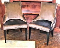 Velvet Upholstered Modern Arm Chairs