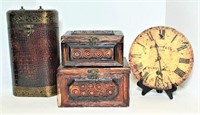 Hinged Wood Boxes with Circle Design