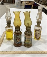 Glass Oil Lamps - 2 Empty
