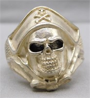 Sterling Silver pirate ring, size 13.5.