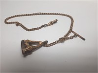 ANTIQUE POCKET WATCH FOB & CHAIN