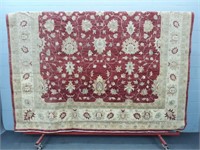 Large Red / Beige Hand Knotted Pakistani Rug 12x9