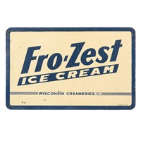 1960s Fro-Zest Ice Cream Masonite Sign