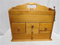Pine sewing cabinet fold out top with sewing