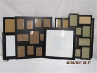 Collection of 7 black picture frames