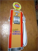 11"x30" Chevrolet gas bowser metal sign