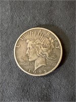 Peace 1922 S 90% Silver Dollar