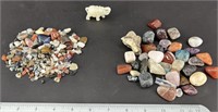 Lot Of Precious Stones & Onyx Elephant