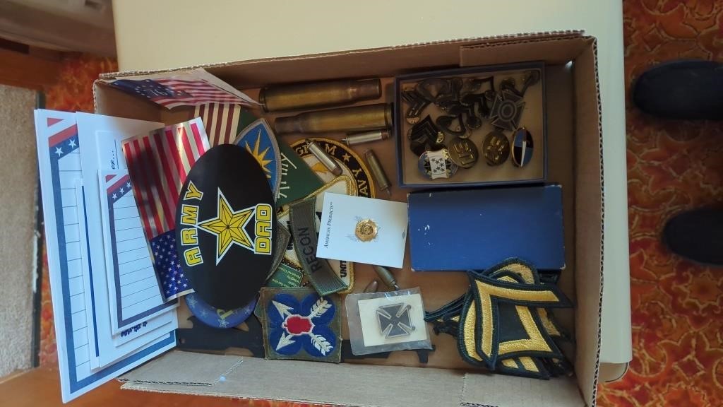 Tray of military items