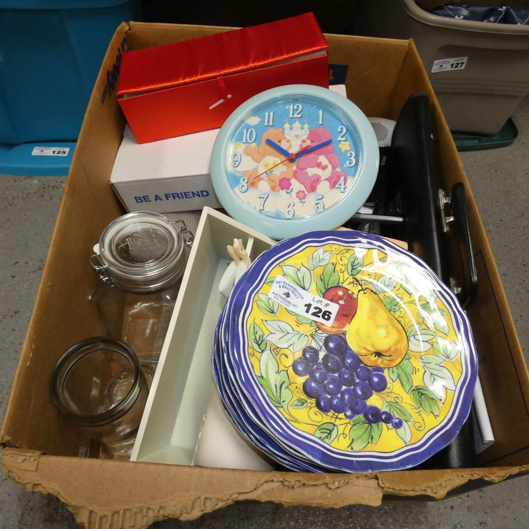 Box Lot of Glassware & Household Goods