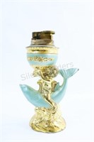 RARE 1960's Turquoise / Gold Dolphin Fish Lighter