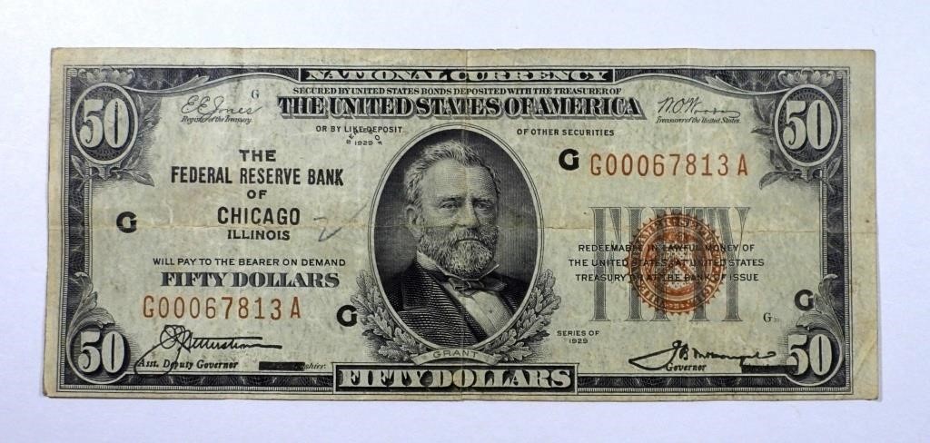 1929 $50 NATIONAL CURRENCY CHICAGO