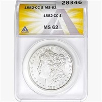 1882-CC Morgan Silver Dollar ANACS MS62
