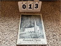 1935 Municiapal Opera St. Louis Program