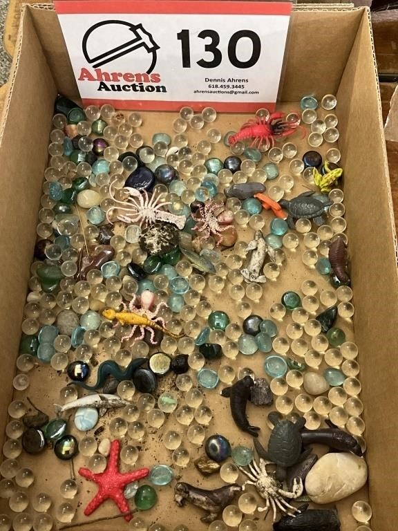 Aquarium marbles & animals
