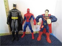 BATMAN, SPIDERMAN & SUPERMAN FIGURES