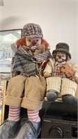 Clowns Sitting Down Pair Ornament lot