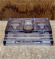 Antique amethyst glass desk caddy