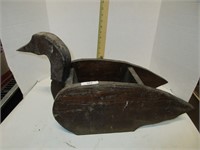 Wooden duck plant holder