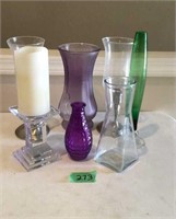 Asst. vases, candle holder