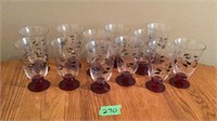 Set of 12 holiday glasses