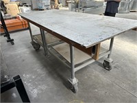 Timber Top Mobile Assembly Bench Approx 3m x 1.2m