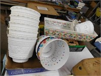 Supplies for plastic flower pot crafting with