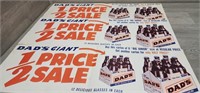 (3) Dads Root Beer Store Advertisements 24L x 8H