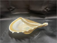 Vintage Art Glass Seashell Bowl