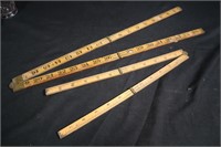 Two folding antique boxwood rulers Stanley
