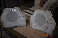 Two Faux Stone Outdoor Speakers