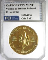 1870-1950 PCI Error Strike Carson City Mint