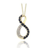 Genuine Diamond 18K Gold Pl Sterling Necklace