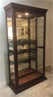 Lighted Display Cabinet with Sliding Door