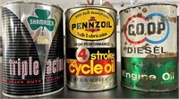 Shamrock Pennzoil Coop advertising oil cans OLD