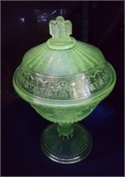 Antique manganese glass compote
