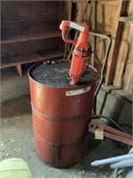 Empty Oil Barrel w/ Hand Crank Pump