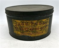 Large 10# Jack Frost Coconut Tin Round
