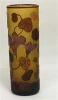 Signed Galle Cameo Glass Vase