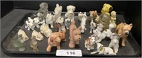 Cute Vintage Glass Dogs, Porcelain Figurines.