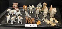 Cute Vintage Porcelain, Ceramic Dog Figurines.