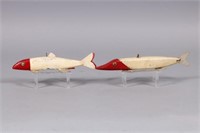 Lot of 2 Fish Spearing Decoys by Unknown Maker,