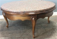 ROUND GRANITE TOP COFFEE TABLE