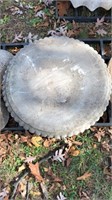 Concrete bird bath dish top, 23" diameter