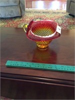 Amberina glass basket