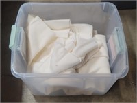 Clear Storage Tote W/Linens & No Lid