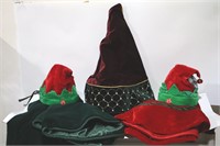 Dan Dee Christmas Elf Hat& 3 Luxurious Tree Skirts
