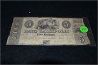 1839 Bank of Gallipois, State of Ohio $5 Note